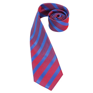 Sapphire Ruby Striped Silk Tie