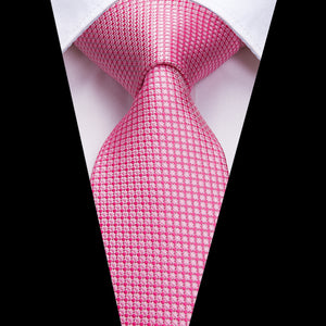 Rose Quartz Fuchsia Diamond Silk Tie