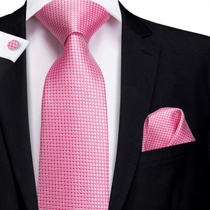 Rose Quartz Fuchsia Diamond Silk Tie