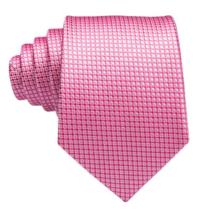 Rose Quartz Fuchsia Diamond Silk Tie