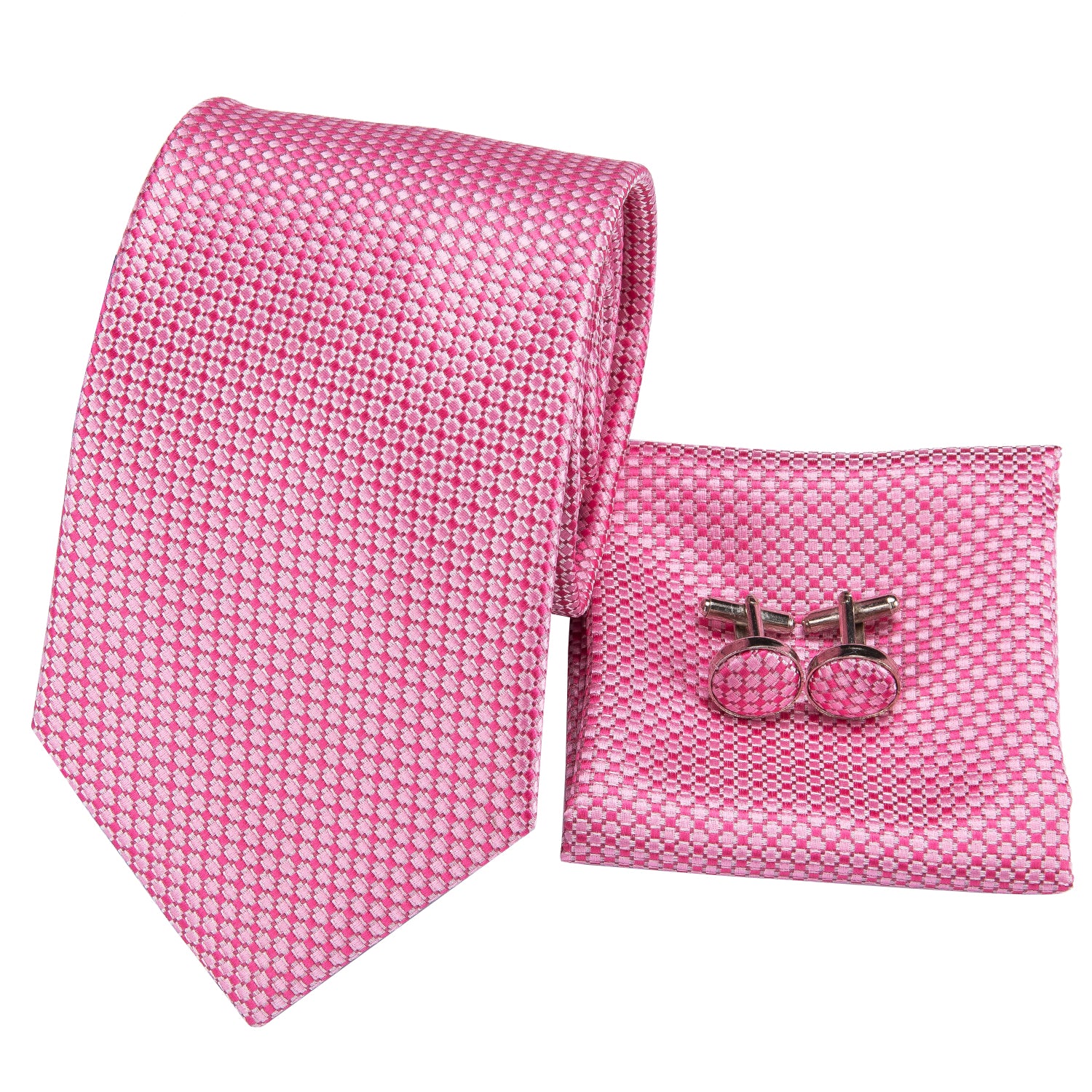 Rose Quartz Fuchsia Diamond Silk Tie