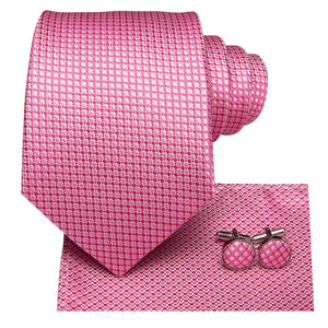 Rose Quartz Fuchsia Diamond Silk Tie