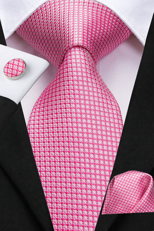 Rose Quartz Fuchsia Diamond Silk Tie