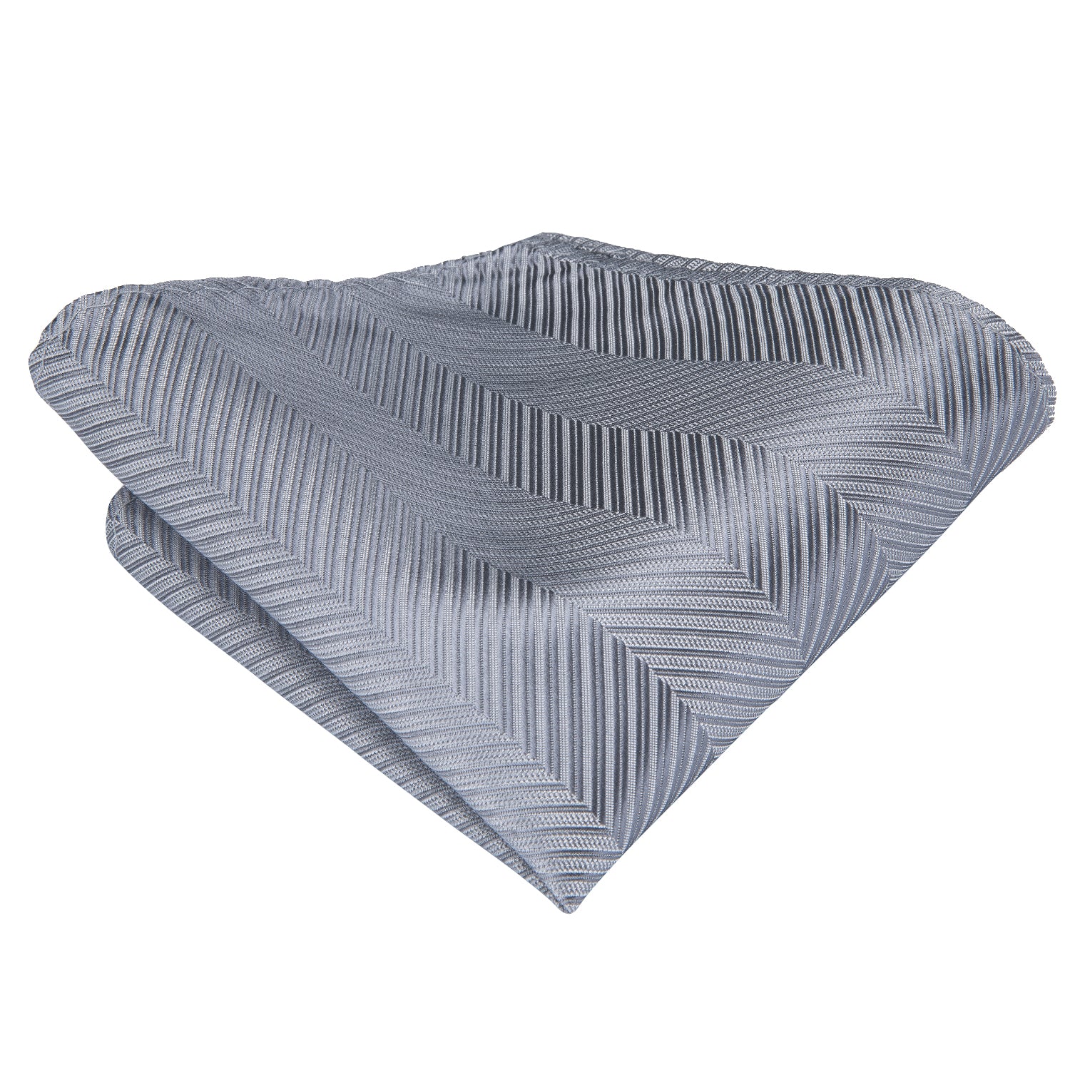 Solid Silver Slate Striped Silk Tie