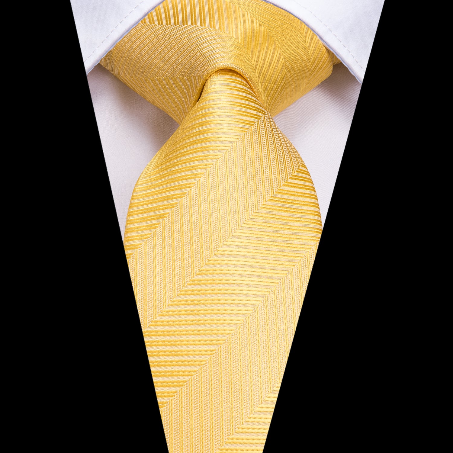 Solid Gold Striped Silk Tie