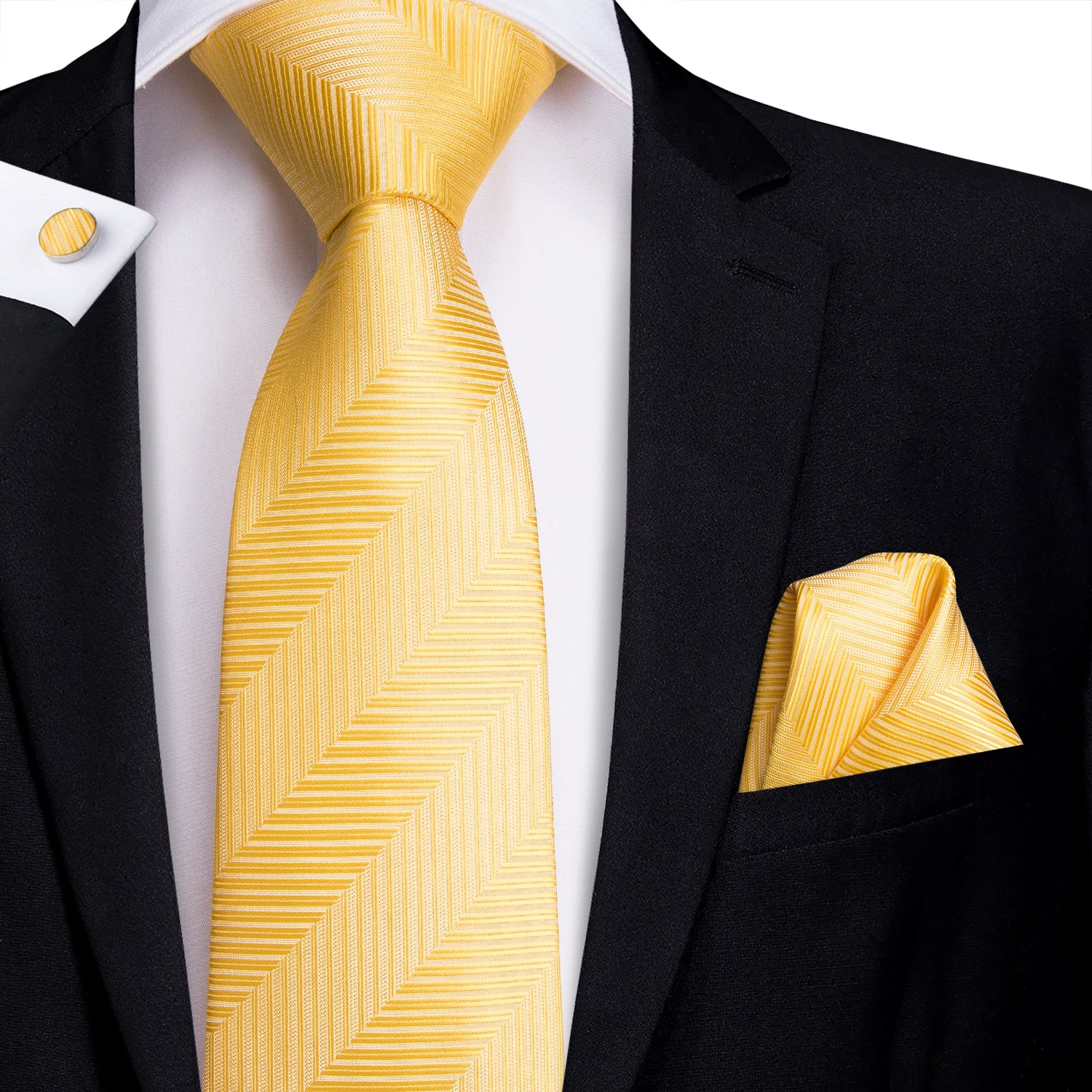 Solid Gold Striped Silk Tie