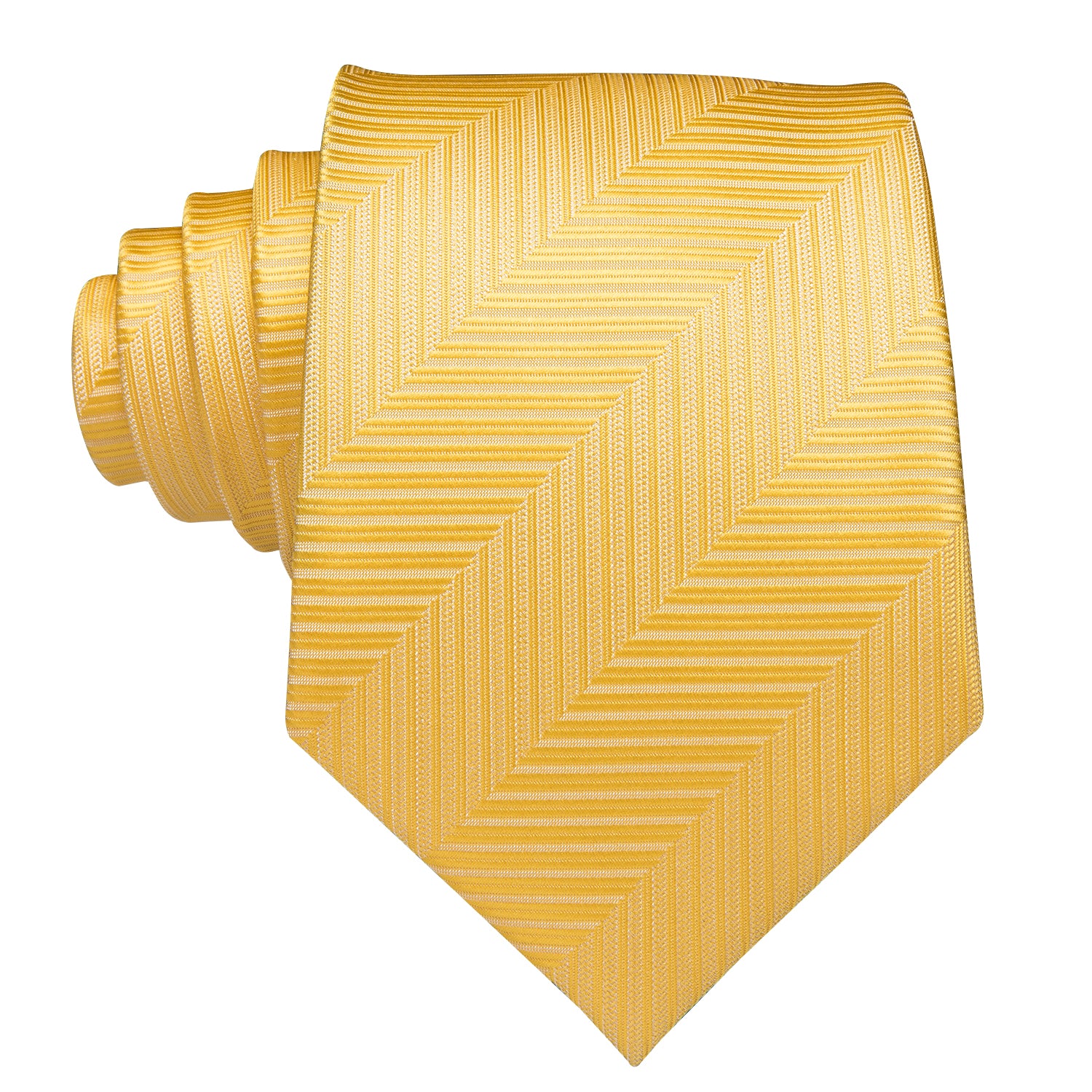 Solid Gold Striped Silk Tie