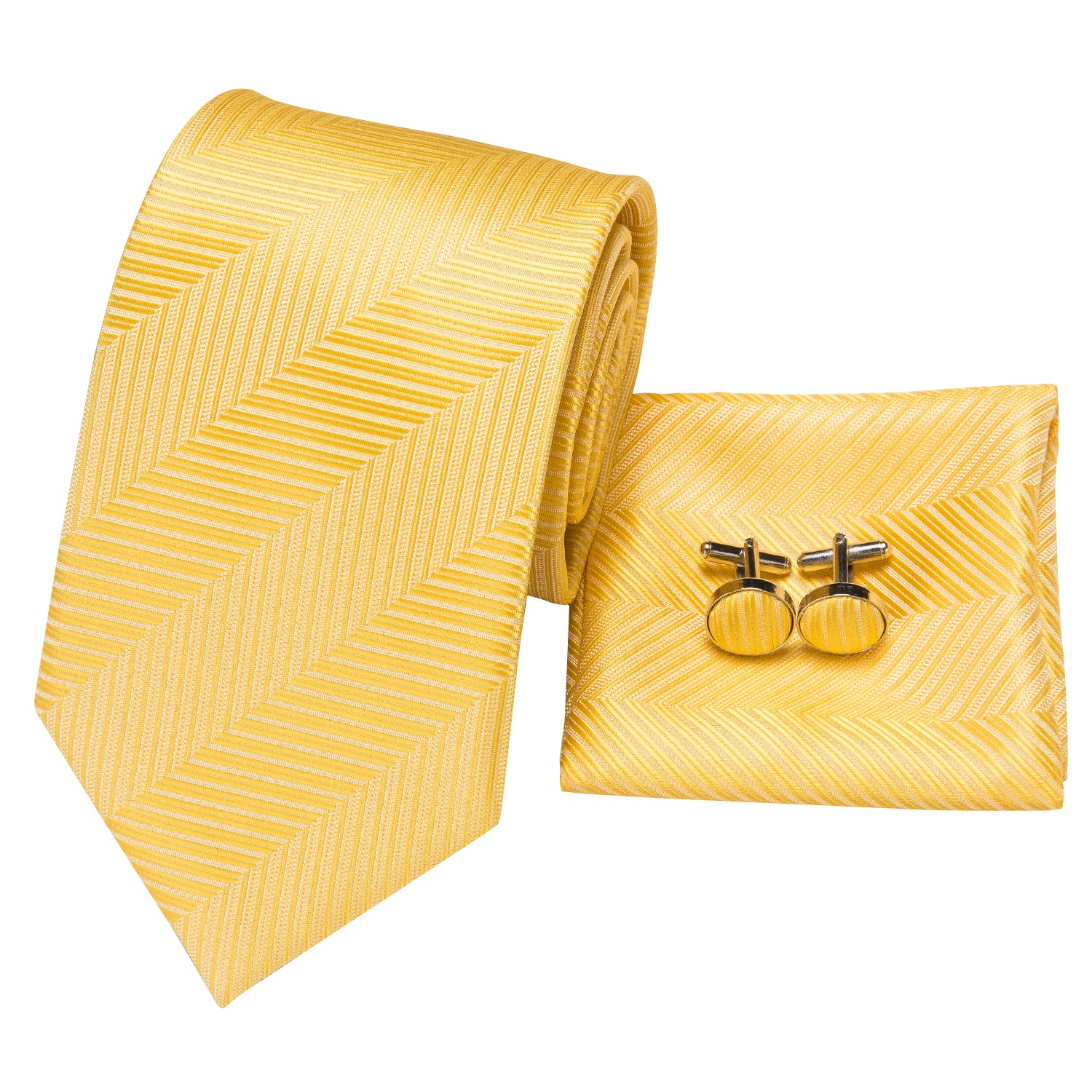 Solid Gold Striped Silk Tie