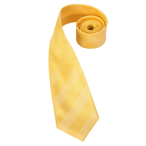 Solid Gold Striped Silk Tie