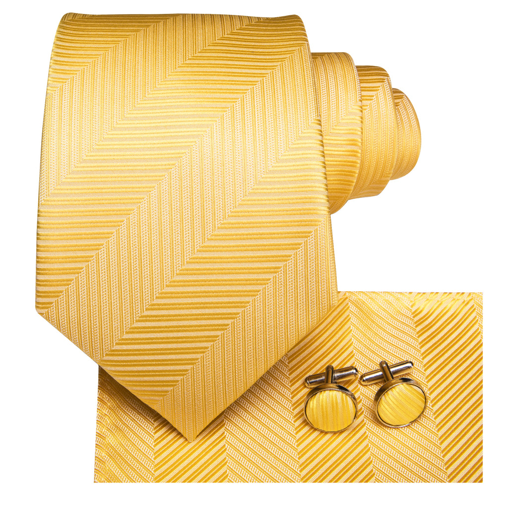 Solid Gold Striped Silk Tie