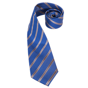 Sapphire Golden Striped Silk Tie