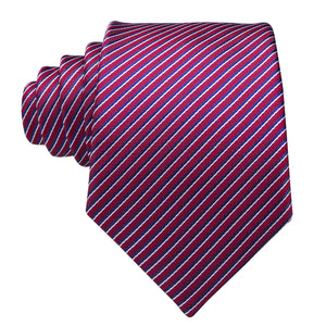 Ruby Sapphire Pearl Striped Silk Tie