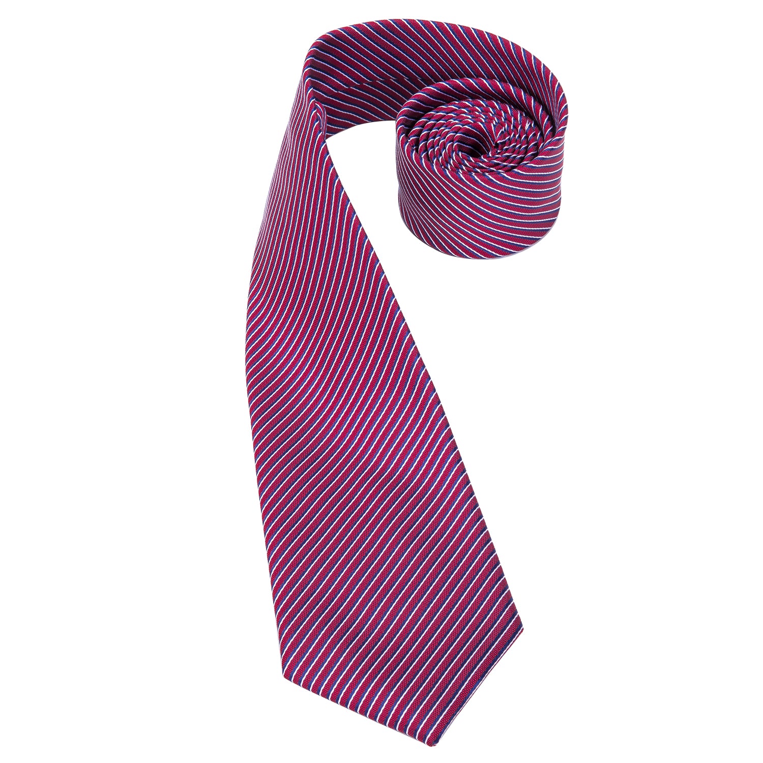 Ruby Sapphire Pearl Striped Silk Tie