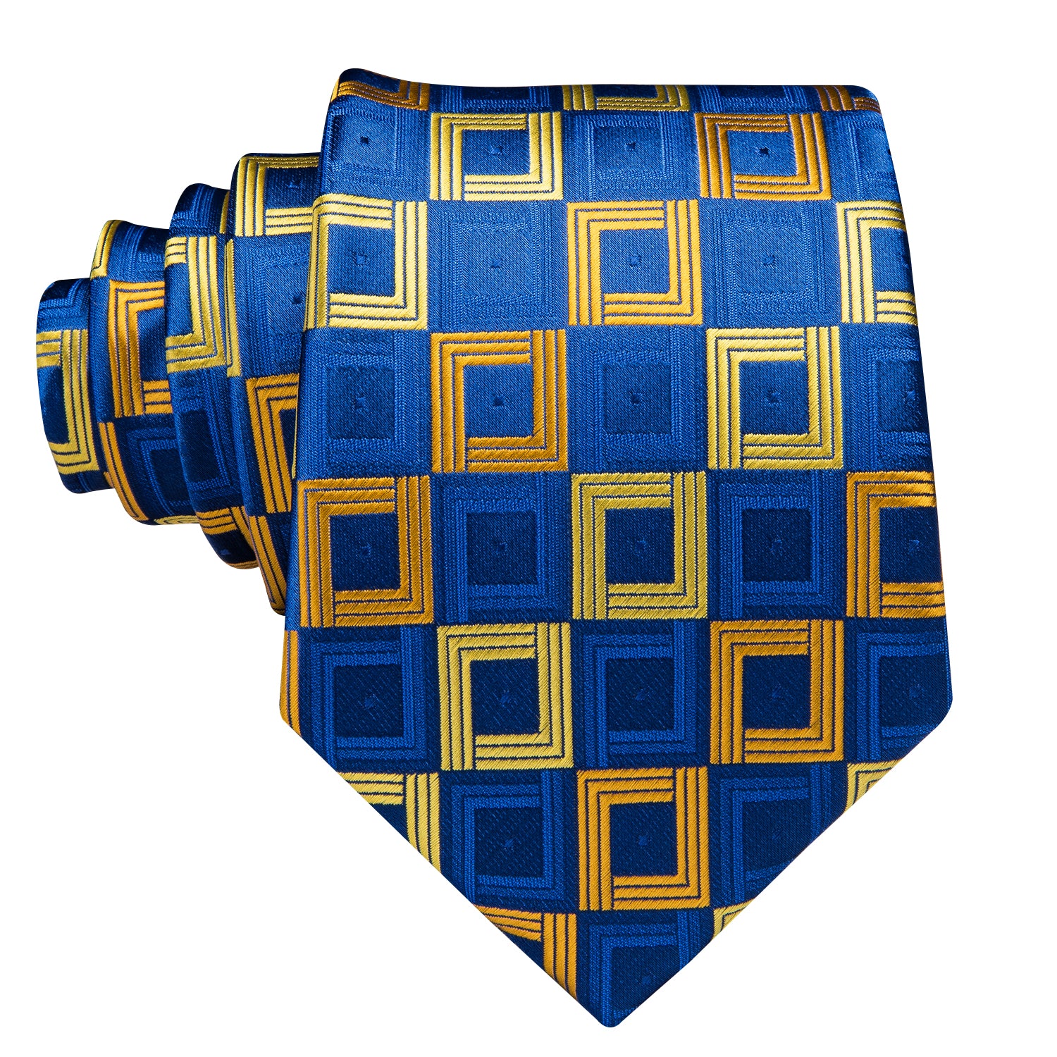 Golden Sapphire Cubed Silk Tie