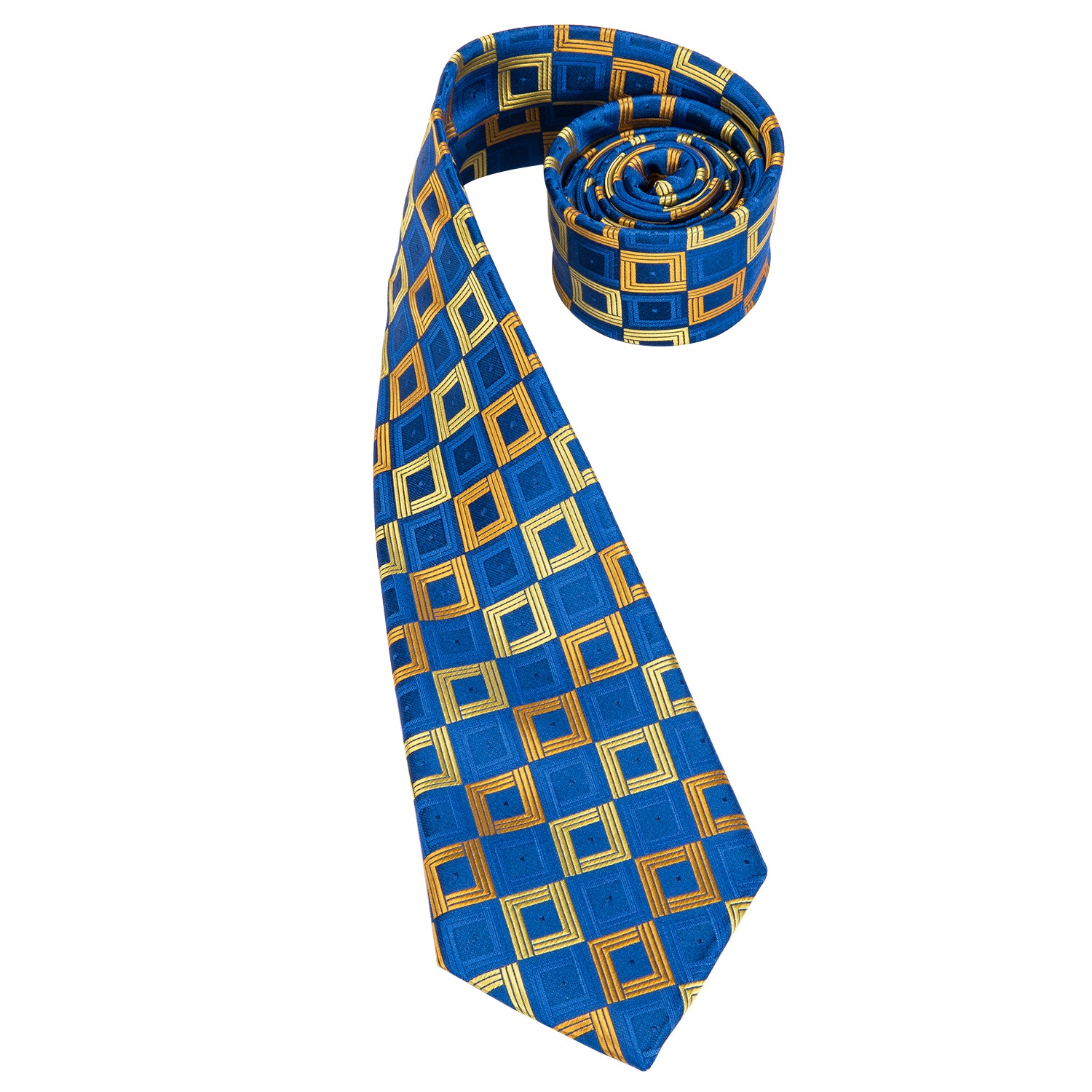 Golden Sapphire Cubed Silk Tie