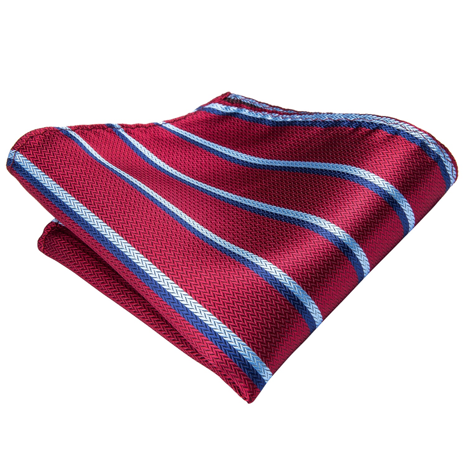 Ruby Sapphire Aquamarine Striped Silk Tie