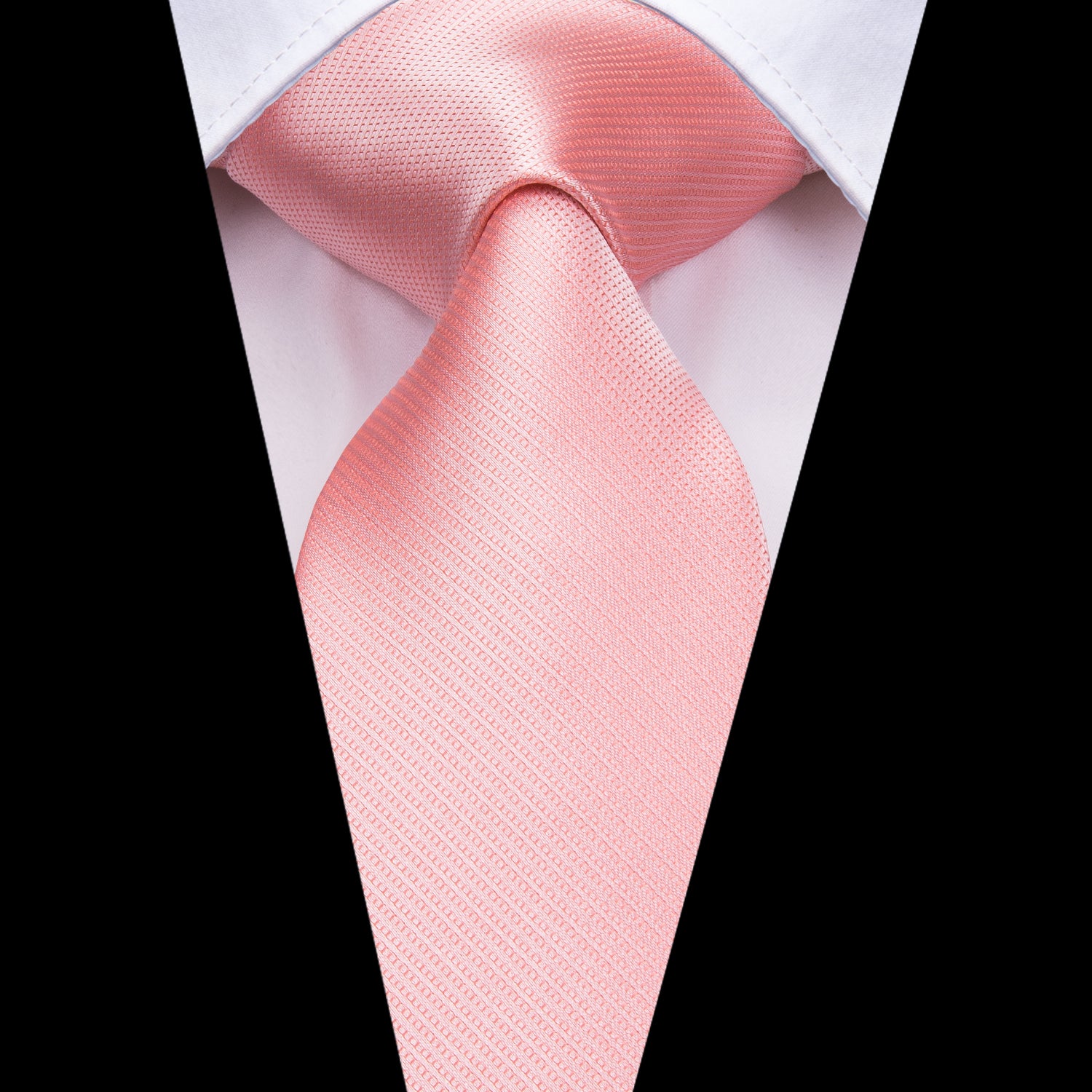 Solid Metallic Rose Quartz Silk Tie