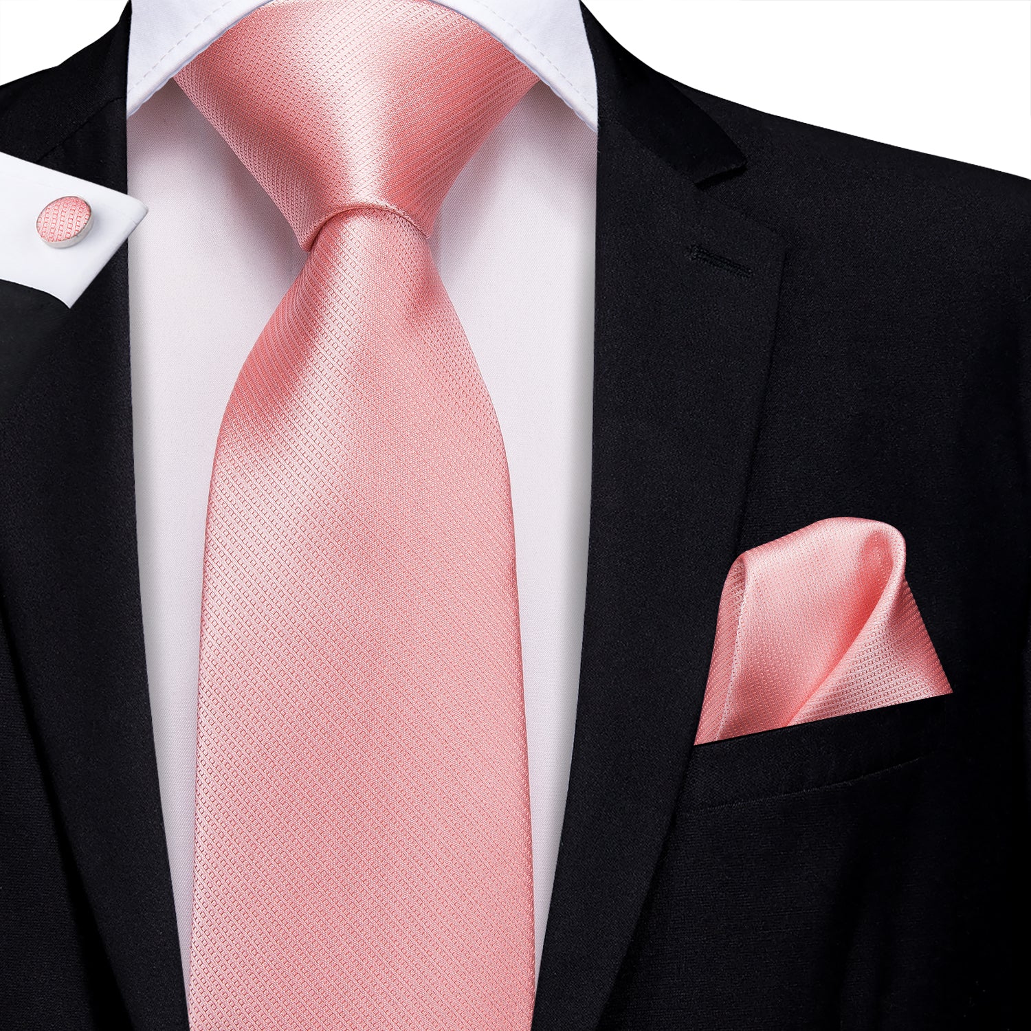 Solid Metallic Rose Quartz Silk Tie