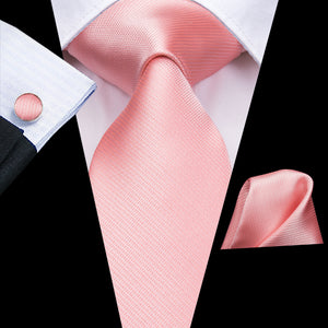 Solid Metallic Rose Quartz Silk Tie