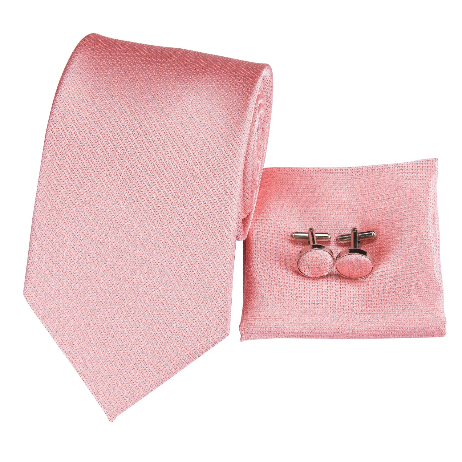 Solid Metallic Rose Quartz Silk Tie