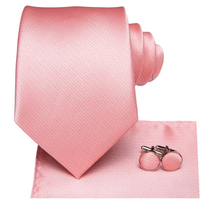 Solid Metallic Rose Quartz Silk Tie