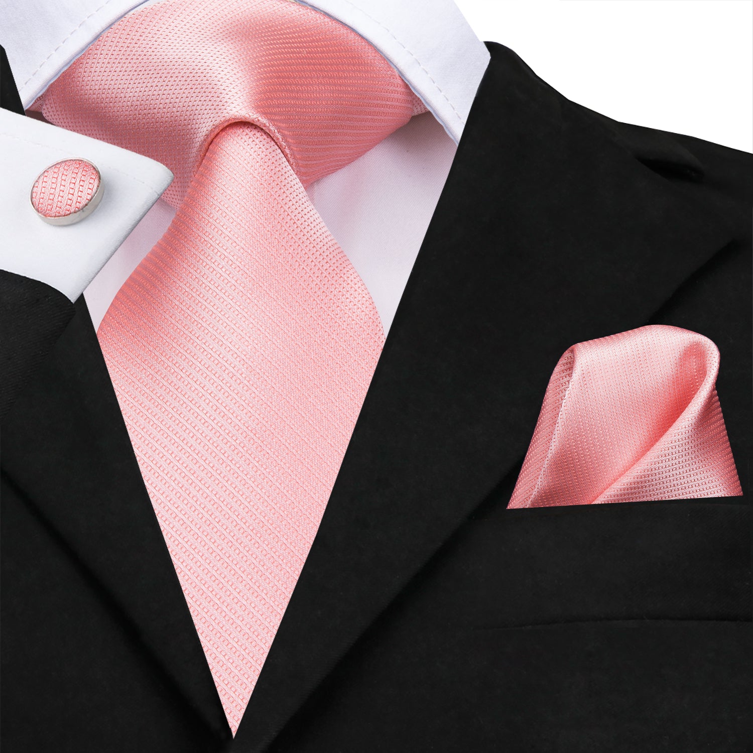 Solid Metallic Rose Quartz Silk Tie