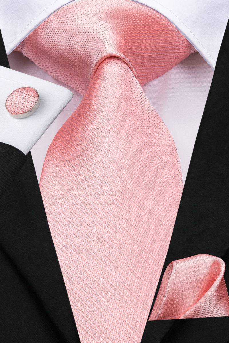 Solid Metallic Rose Quartz Silk Tie