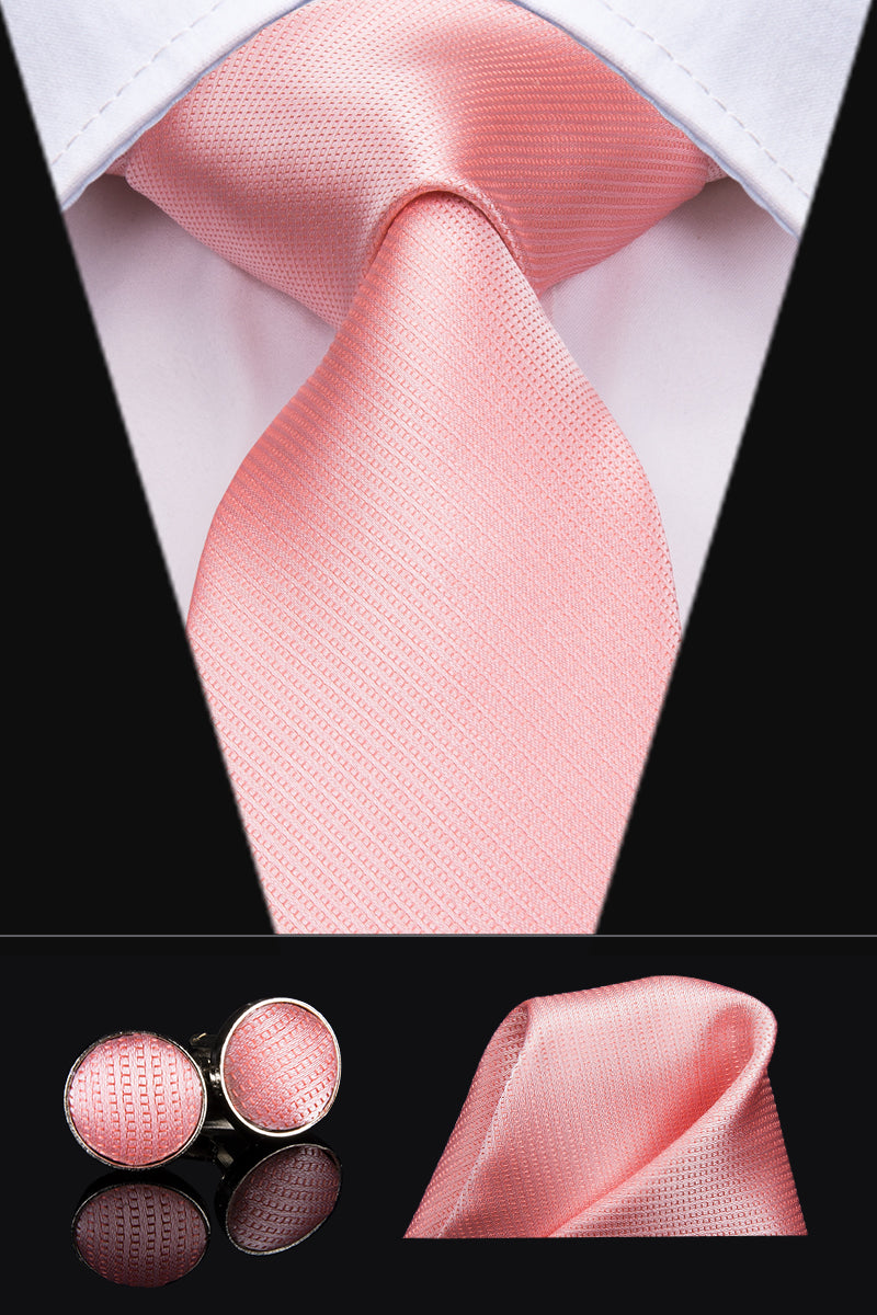 Solid Metallic Rose Quartz Silk Tie