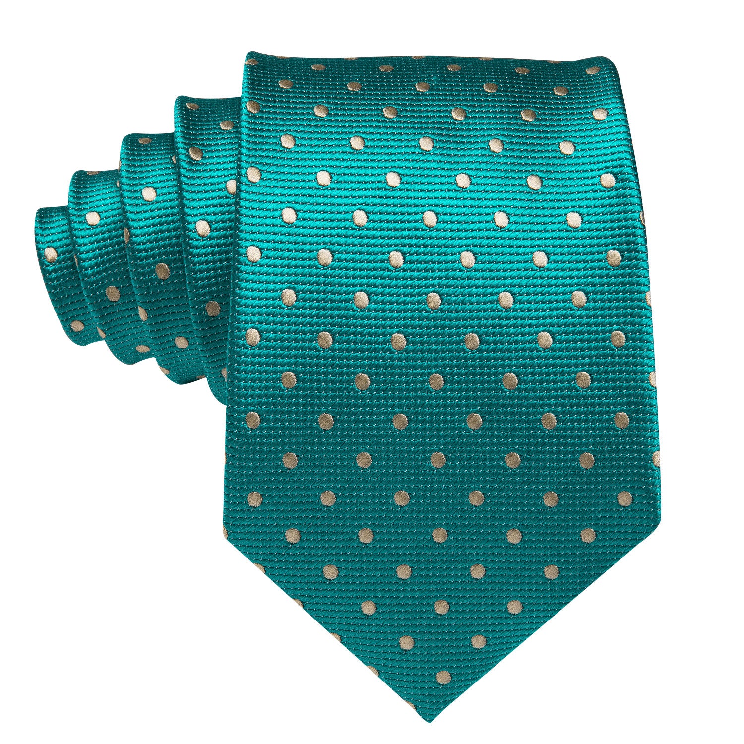 Turquoise Gold Spotted Silk Tie