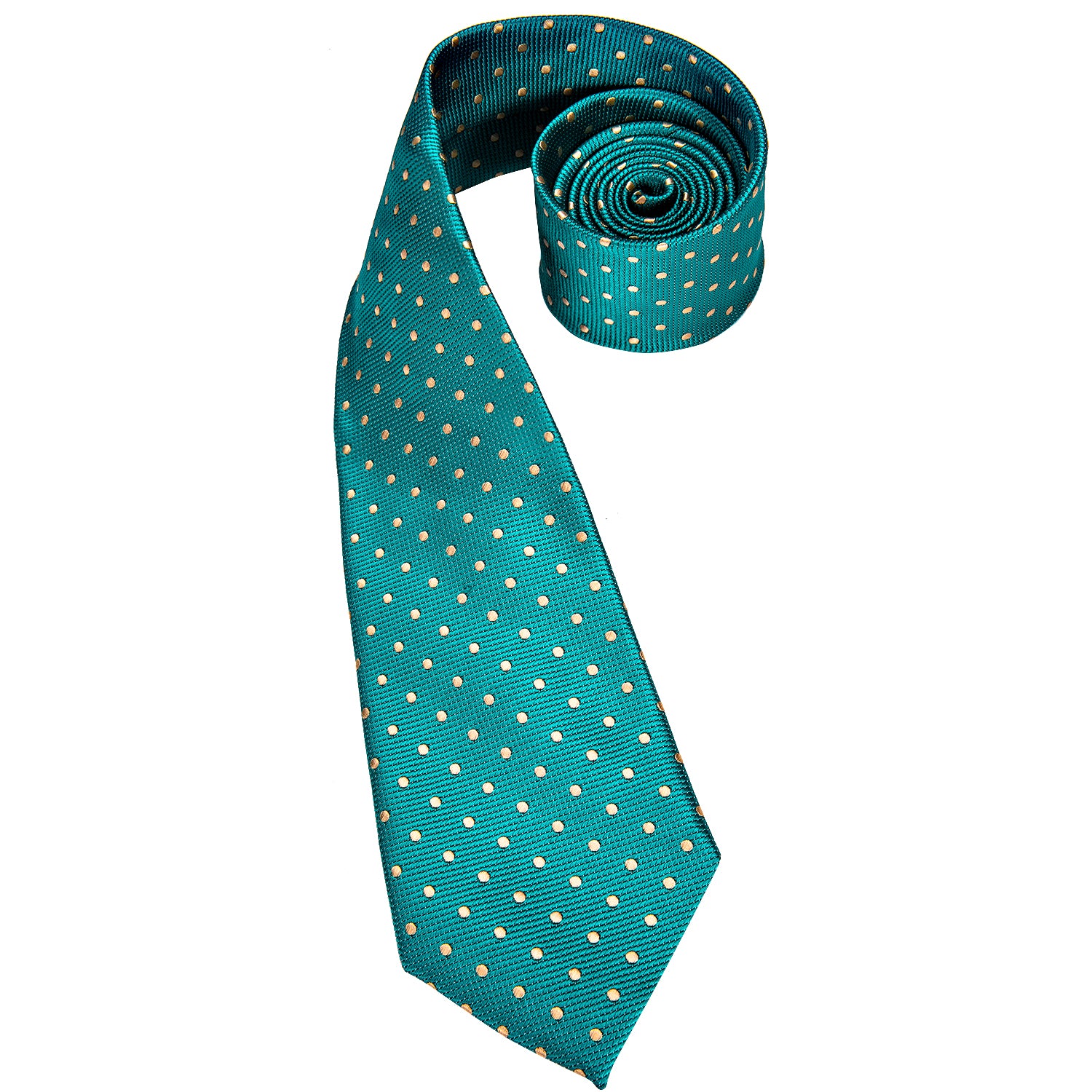 Turquoise Gold Spotted Silk Tie