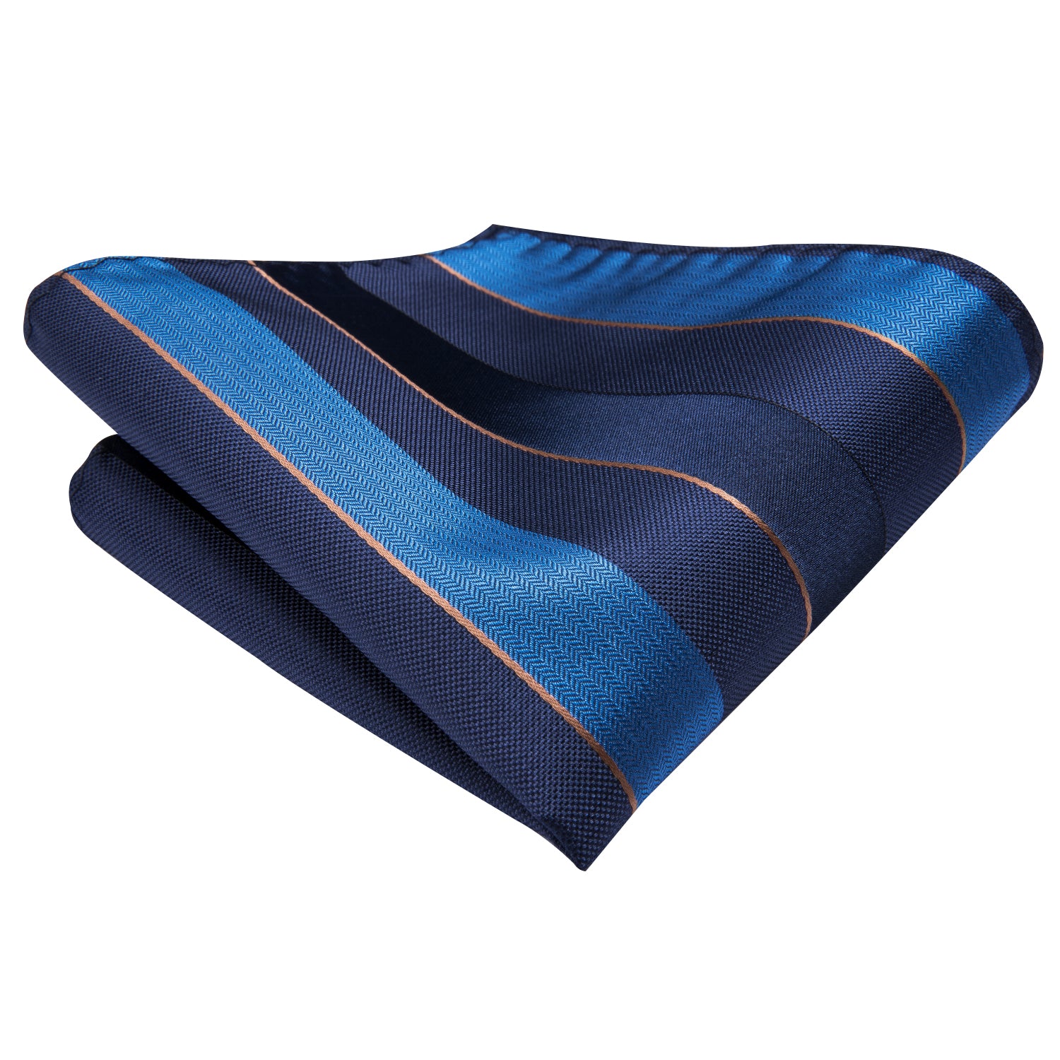 Midnight Sapphire Cobalt Striped Silk Tie