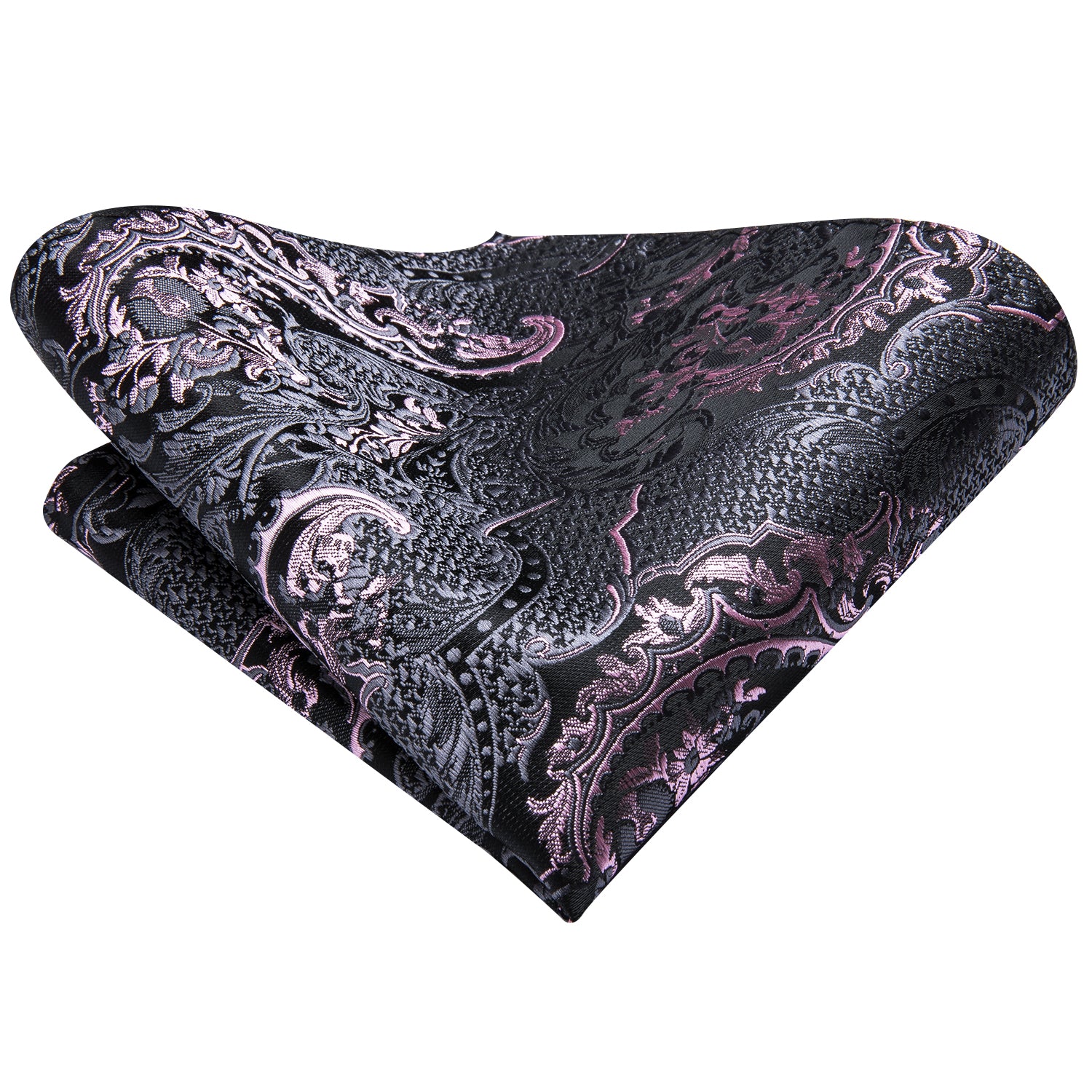 Graphite Dragon Scale Blossom Silk Tie