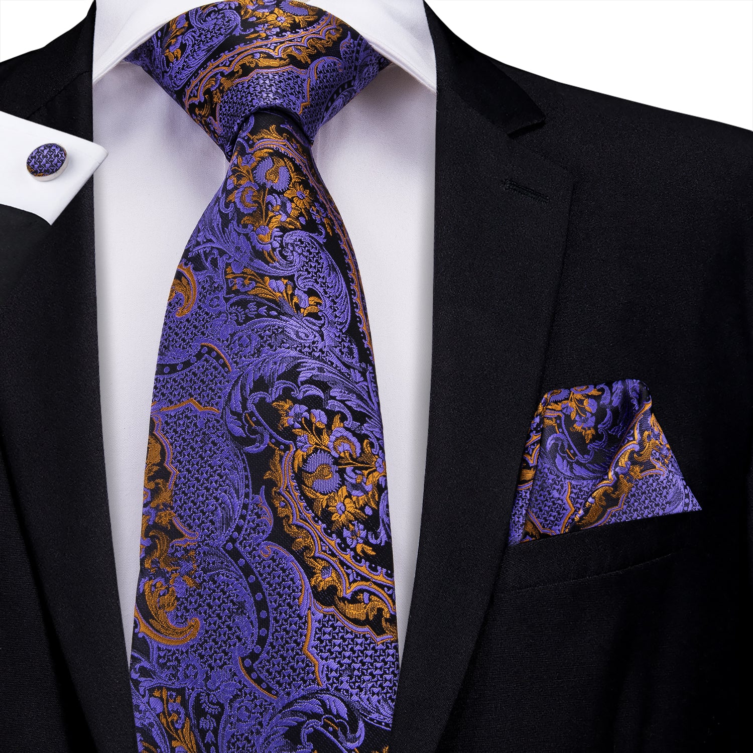 Amethyst Dragon Scale Blossom Silk Tie