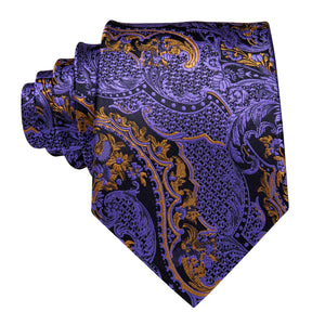 Amethyst Dragon Scale Blossom Silk Tie