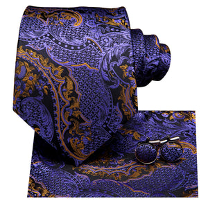 Amethyst Dragon Scale Blossom Silk Tie