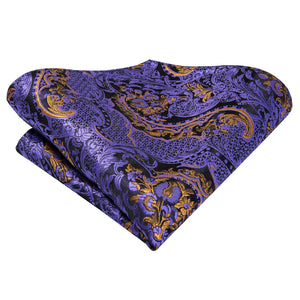 Amethyst Dragon Scale Blossom Silk Tie