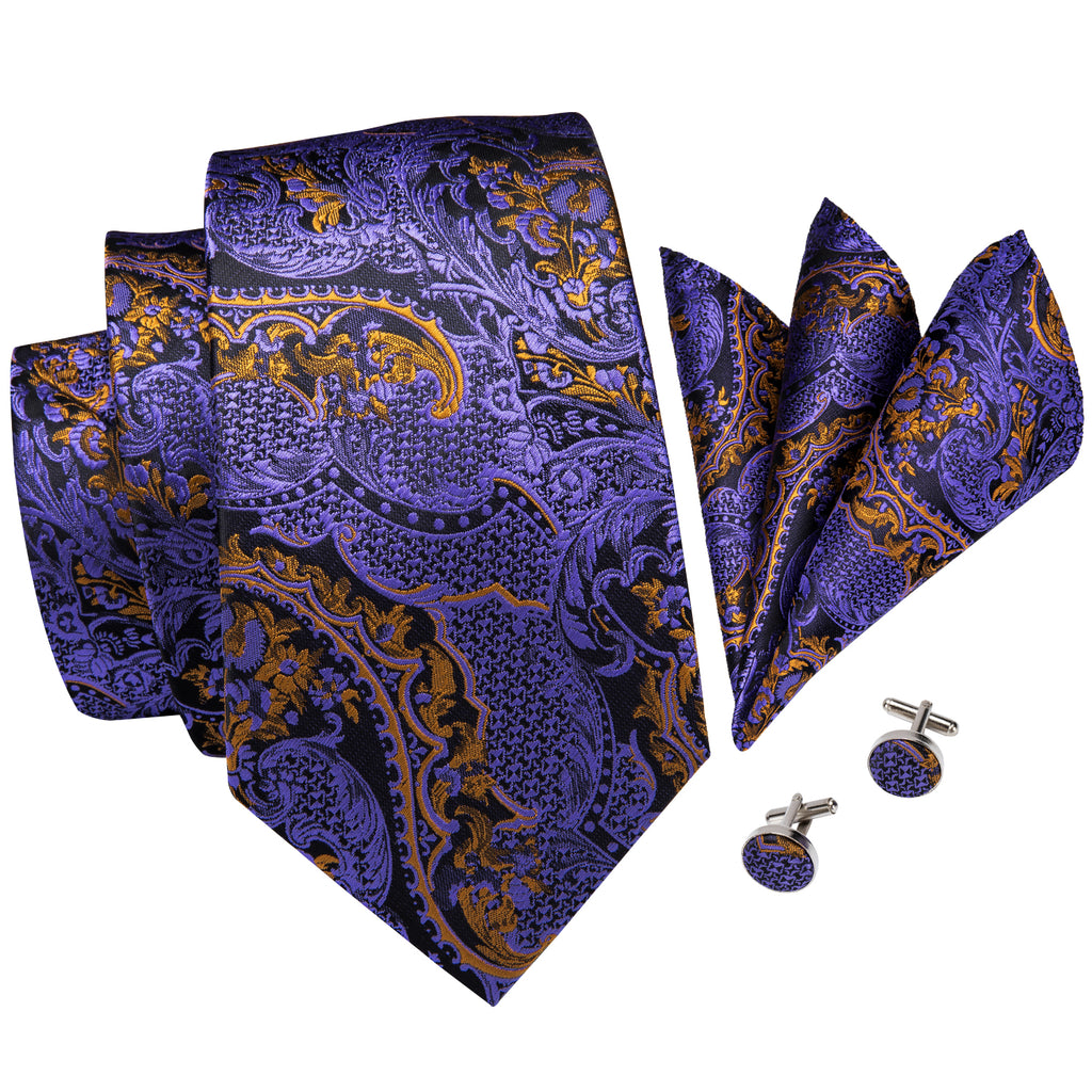 Amethyst Dragon Scale Blossom Silk Tie