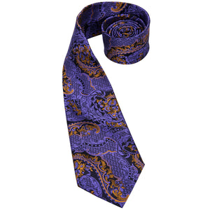 Amethyst Dragon Scale Blossom Silk Tie