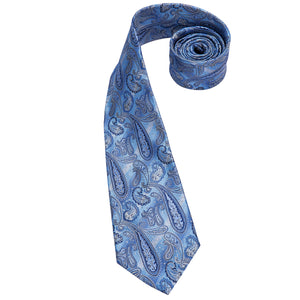 Azure Sky Paisley Silk Tie