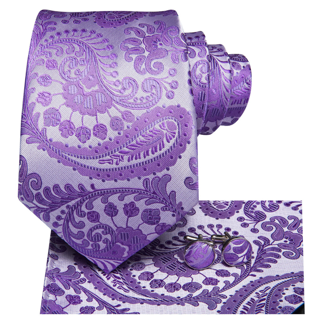 Amethyst Paisley Silk Tie