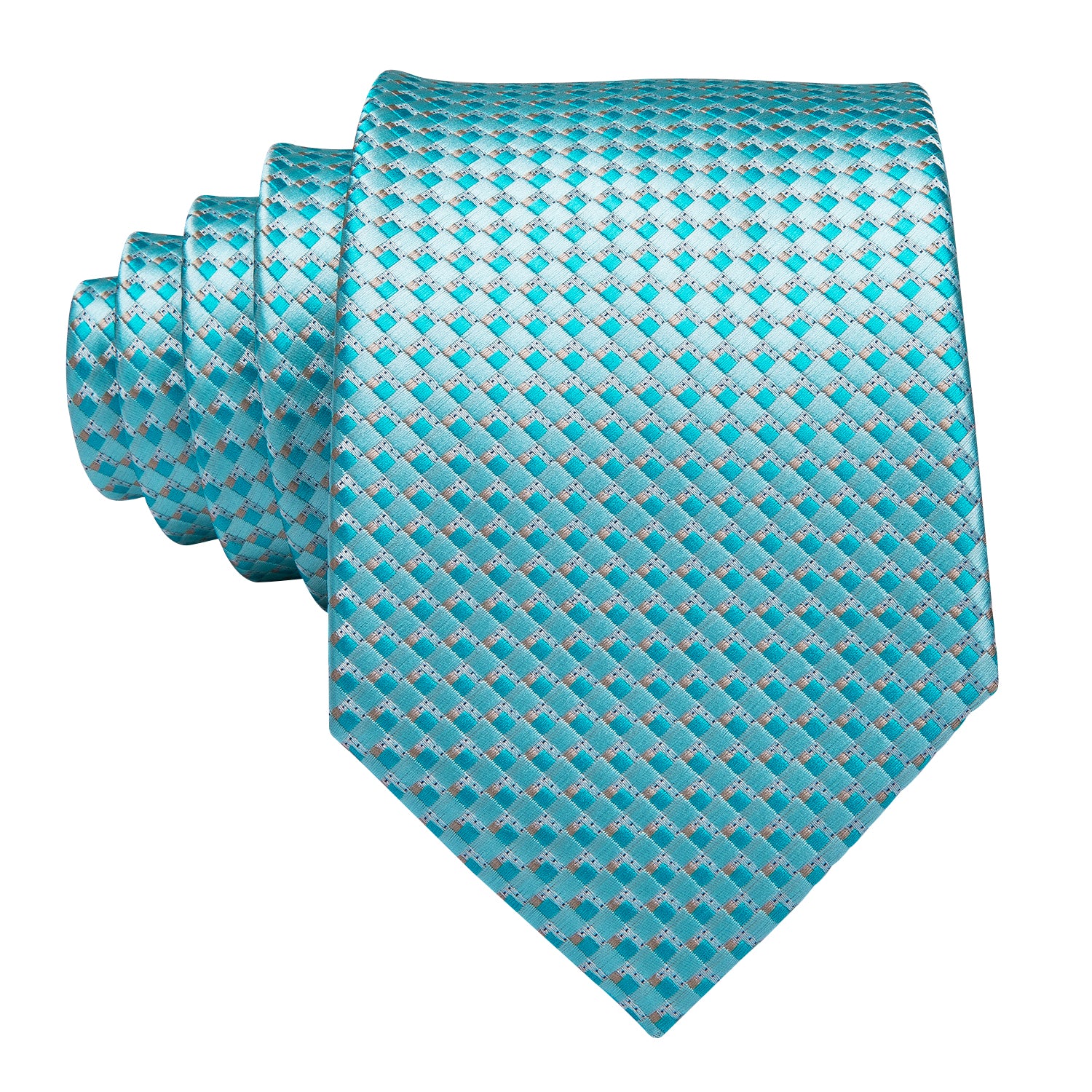 Aquamarine Turquoise Diamond Silk Tie