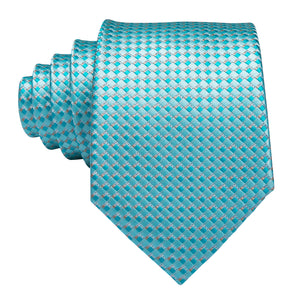 Aquamarine Turquoise Diamond Silk Tie