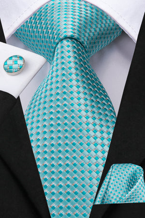 Aquamarine Turquoise Diamond Silk Tie