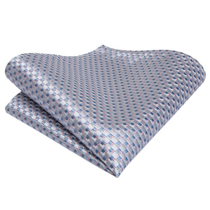 Silver Blue Steel Diamond Silk Tie