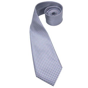 Silver Blue Steel Diamond Silk Tie