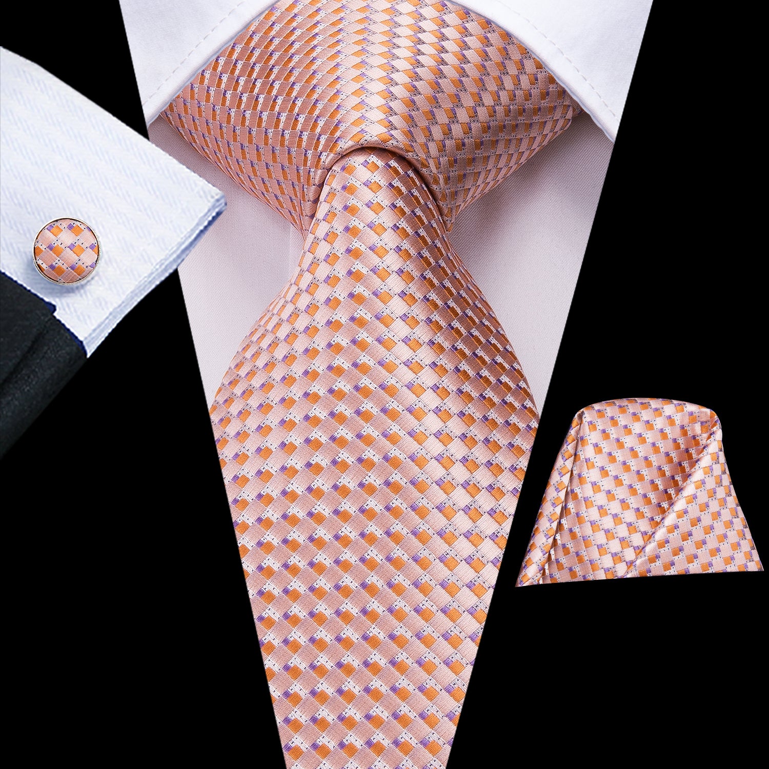 Rose Gold Diamond Silk Tie