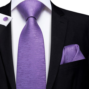 Solid Amethyst Streaks Silk Tie