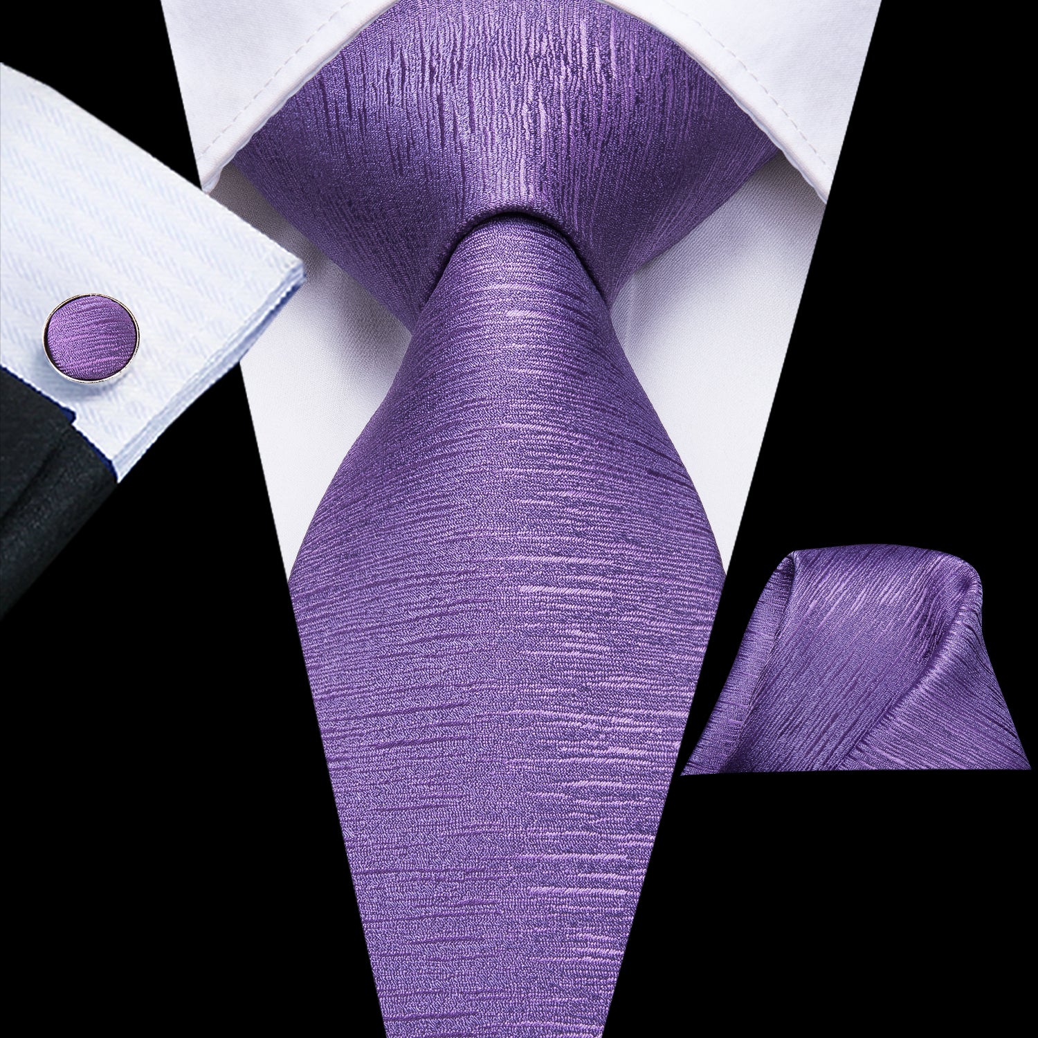 Solid Amethyst Streaks Silk Tie