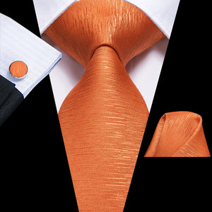 Solid Amber Streaks Silk Tie