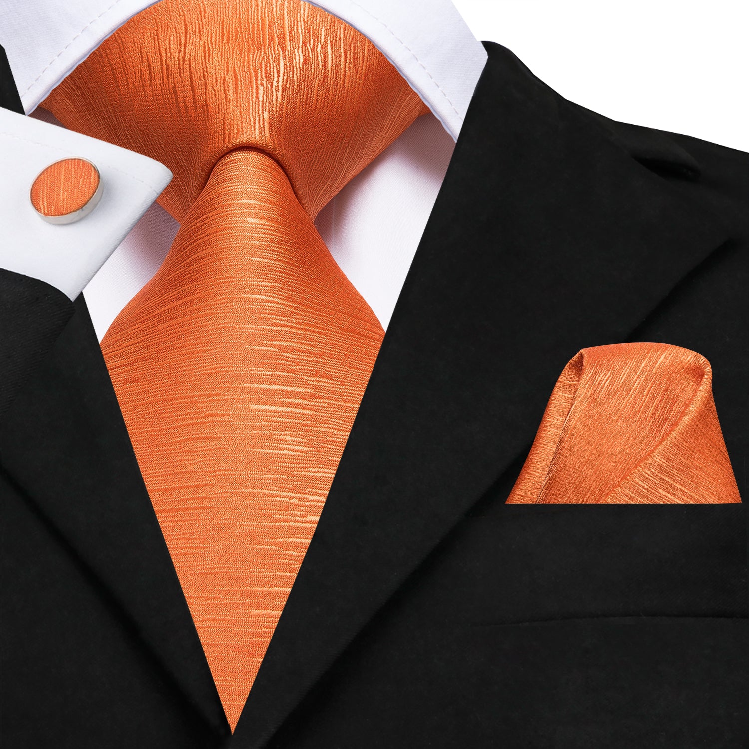 Solid Amber Streaks Silk Tie